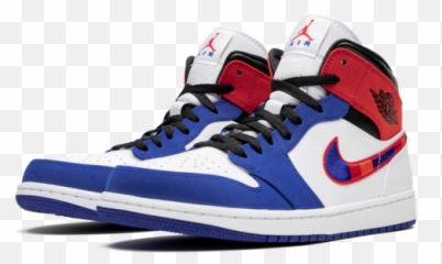 Air Jordan 1 Mid Multicolor Swoosh - Tiffany Dunks Low Png,Nike Swoosh Png