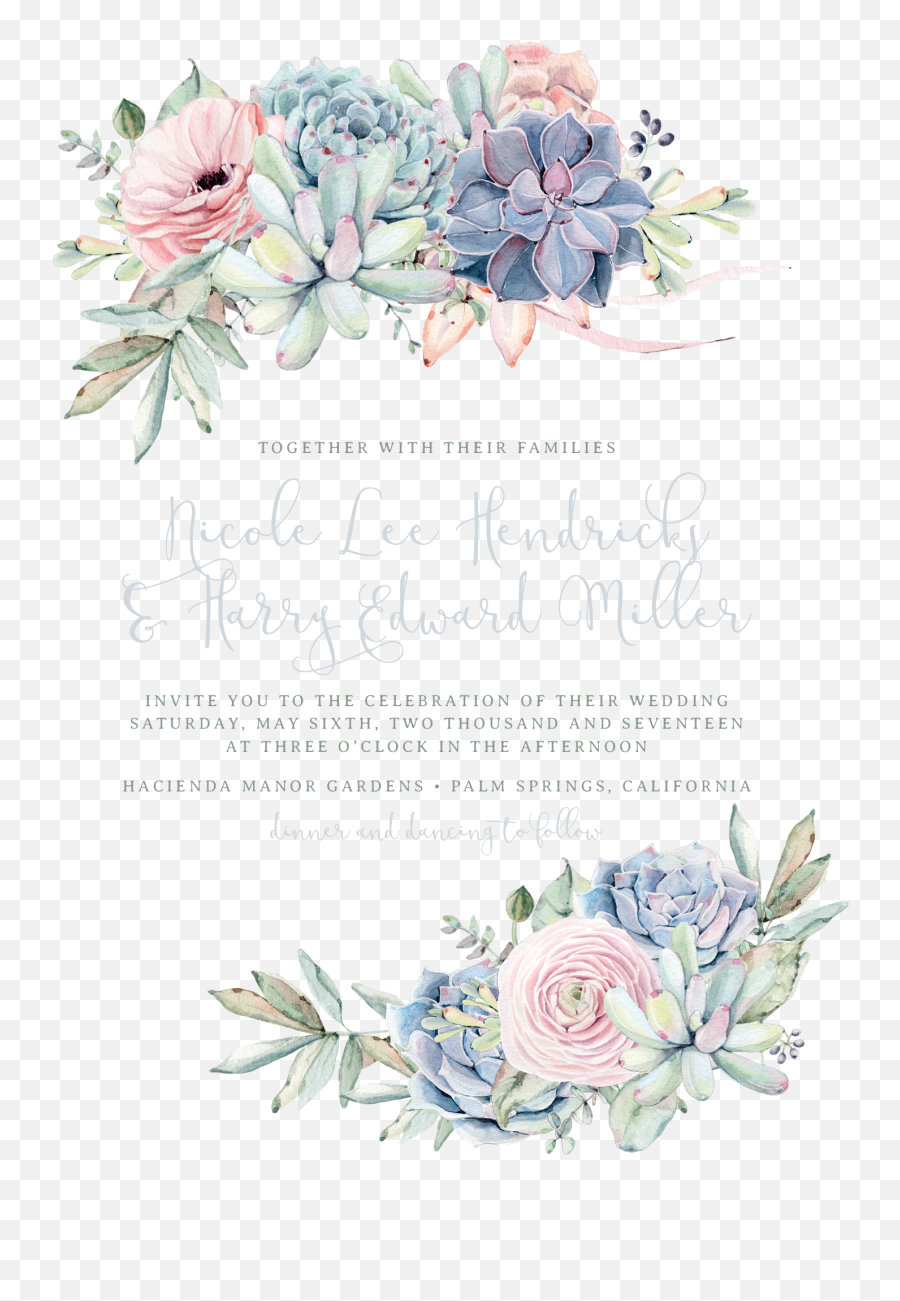 Library Of Flower Graphic Freeuse - Floral Invitation Template Hd Png,Wedding Invitation Png