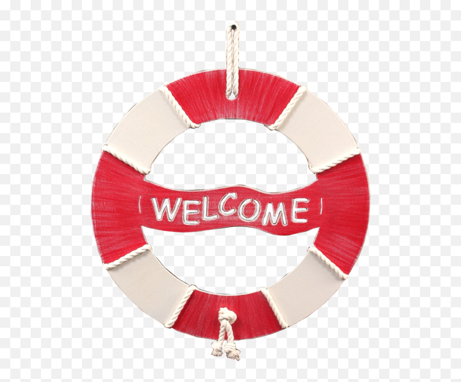 Nudeclassic Red Welcome Life Preserver Wall Art - Solid Png,Life Preserver Png