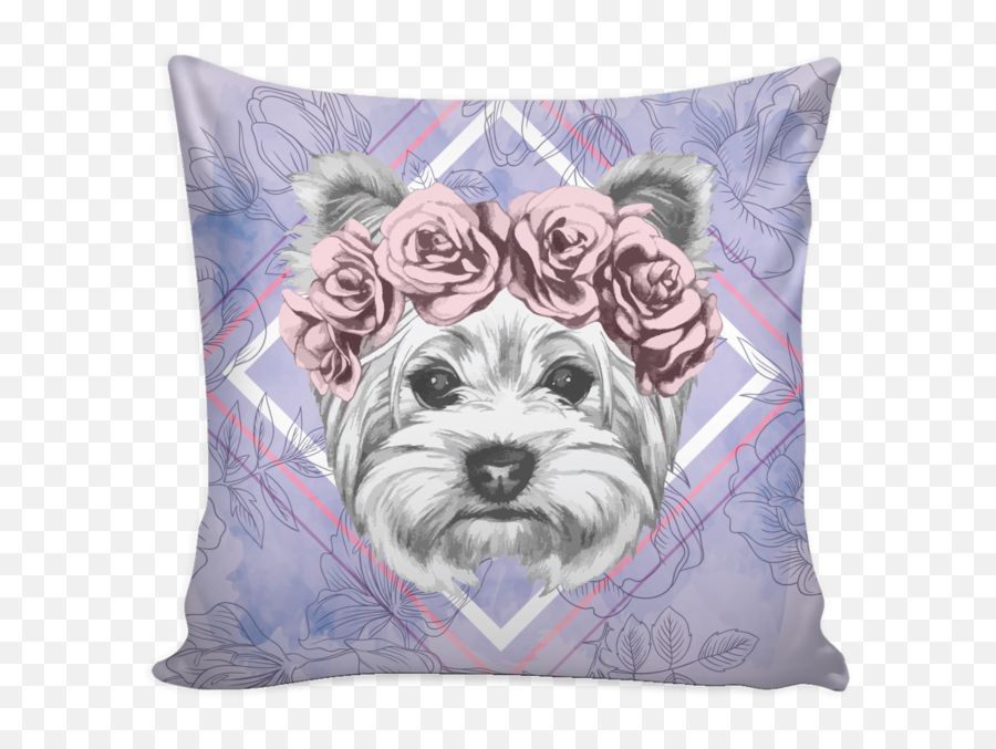 Yorkie Throw Pillows U2013 Brave New Look - Yorkshire Terrier Draw Head Png,Yorkie Png