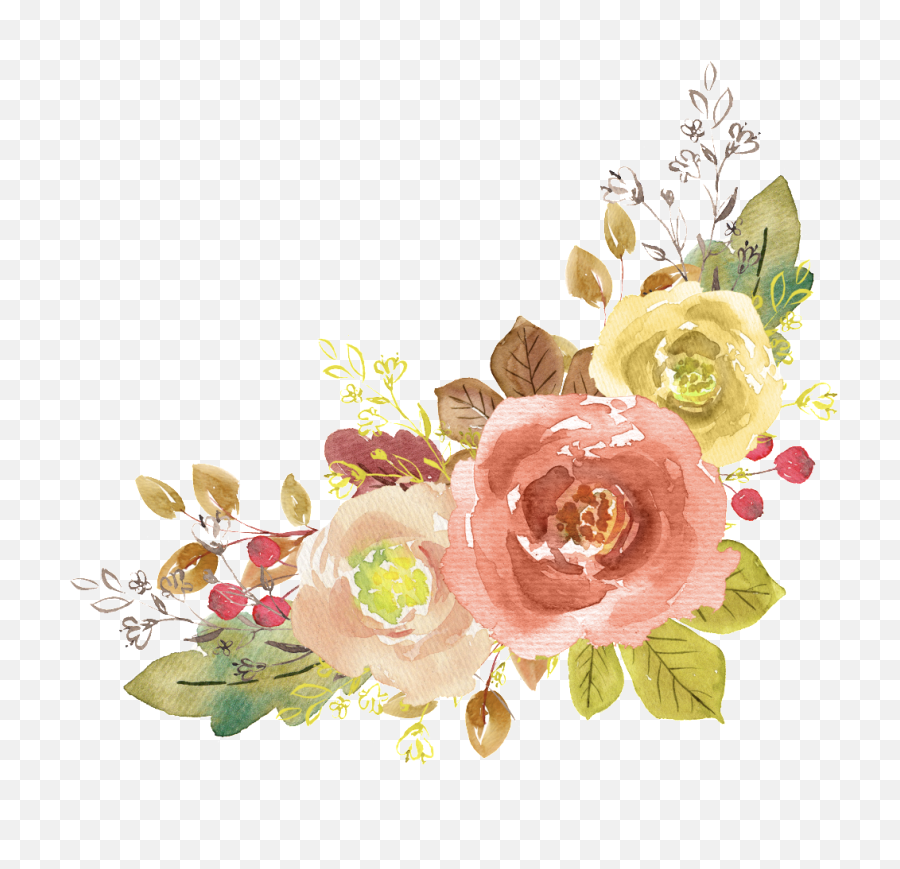 Download Watercolor Flower Element Free Matting - Artificial Flowers Clipart Free Download Png,Watercolor Flower Png