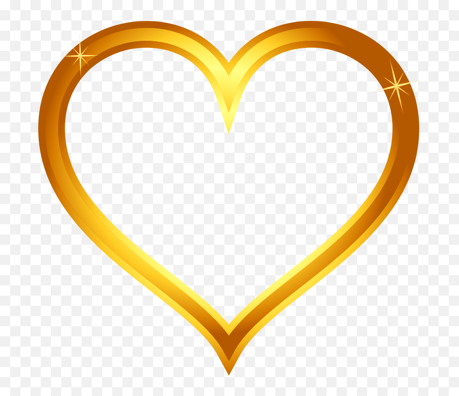 Without Background Image Free Png - Transparent Background Gold Heart Png,Gold Heart Png