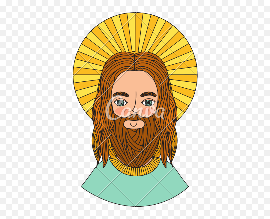 Jesus Christ Vector - Icons By Canva Religious Halo Png,Jesus Face Png