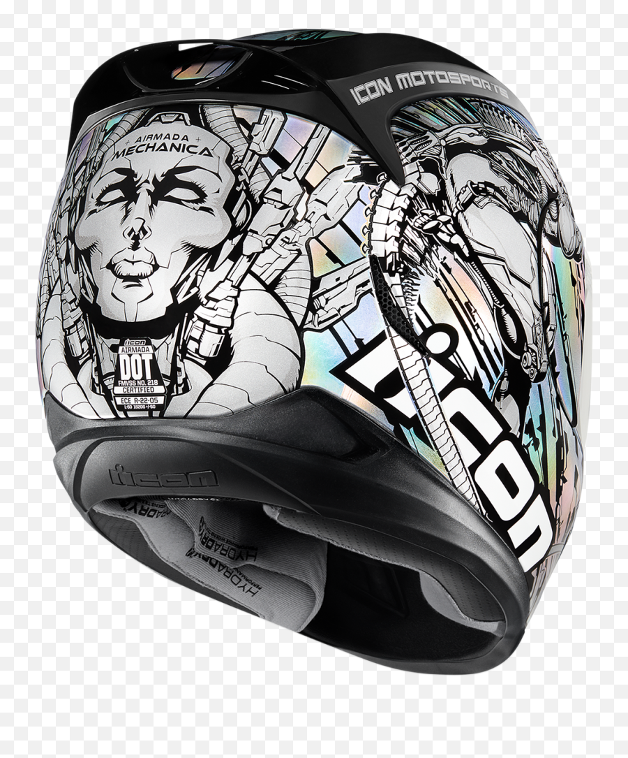 Icon Airmada Mechanica Helmet Silver Md Png Helment