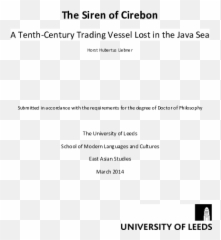 On The Nanhan Cirebon Wreck Phd - University Of Leeds png