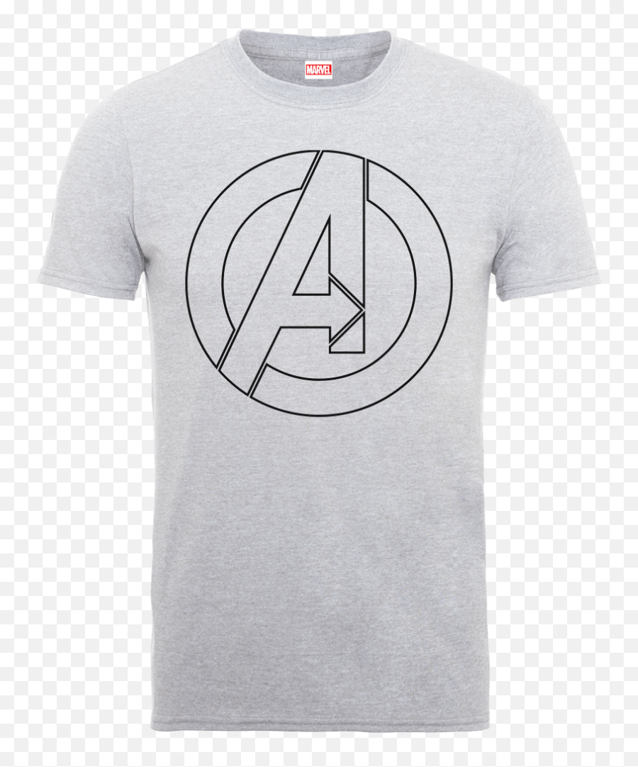 Marvel Avengers Assemble Captain America Outline Logo T - Shirt Grey Active Shirt Png,Avengers Symbol Png