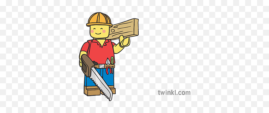 Carpenter Building Bricks Person Anleitung Berufe Aus Bausteinen - Workwear Png,Shooting Bricks Icon Png
