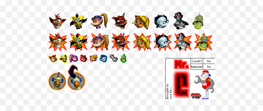 Gamecube - Crash Tag Team Racing Character Icons The Crash Tag Team Racing Icons Png,Psp Icon