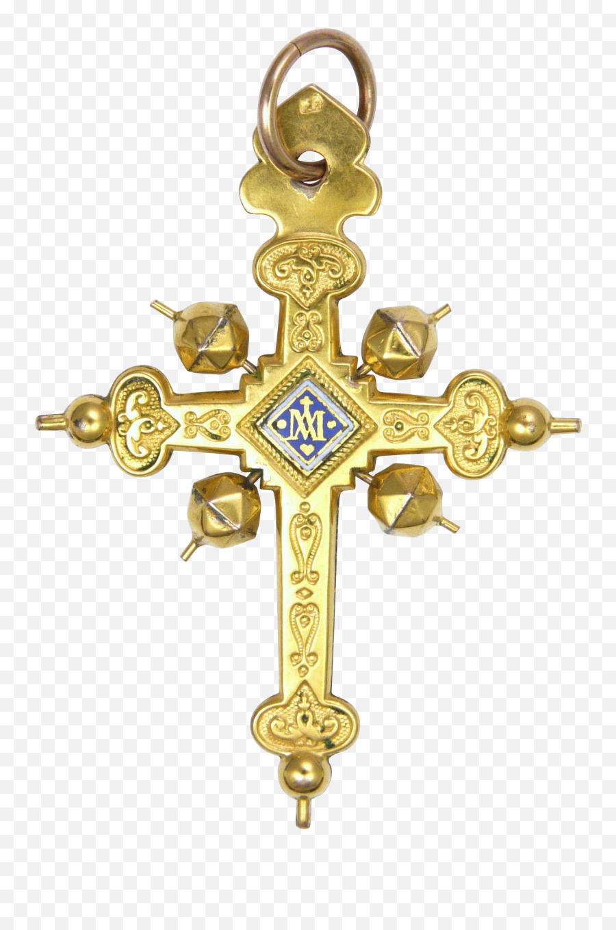 Download French Antique 18k Gold U0027jeannetteu0027 Cross Pendant - Cross Png,Gold Cross Png