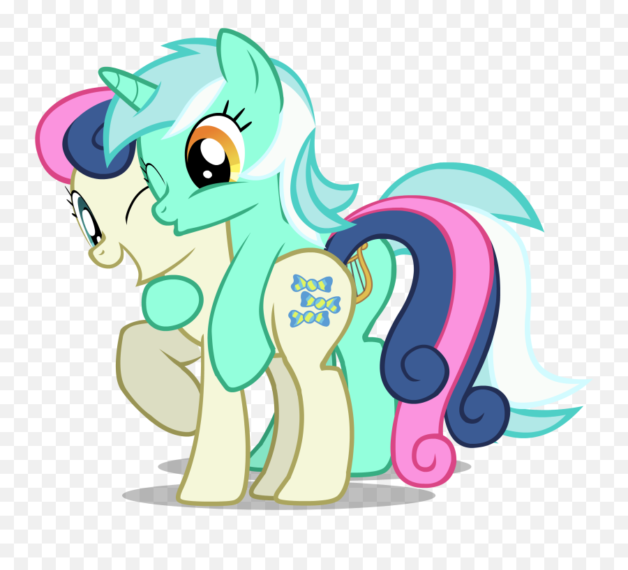 Derpy Hooves Pony Bonbon Mammal Vertebrate Horse Like - Mlp My Little Pony Lyra And Bon Bon Kiss Png,Mlp Animated Head Base Icon