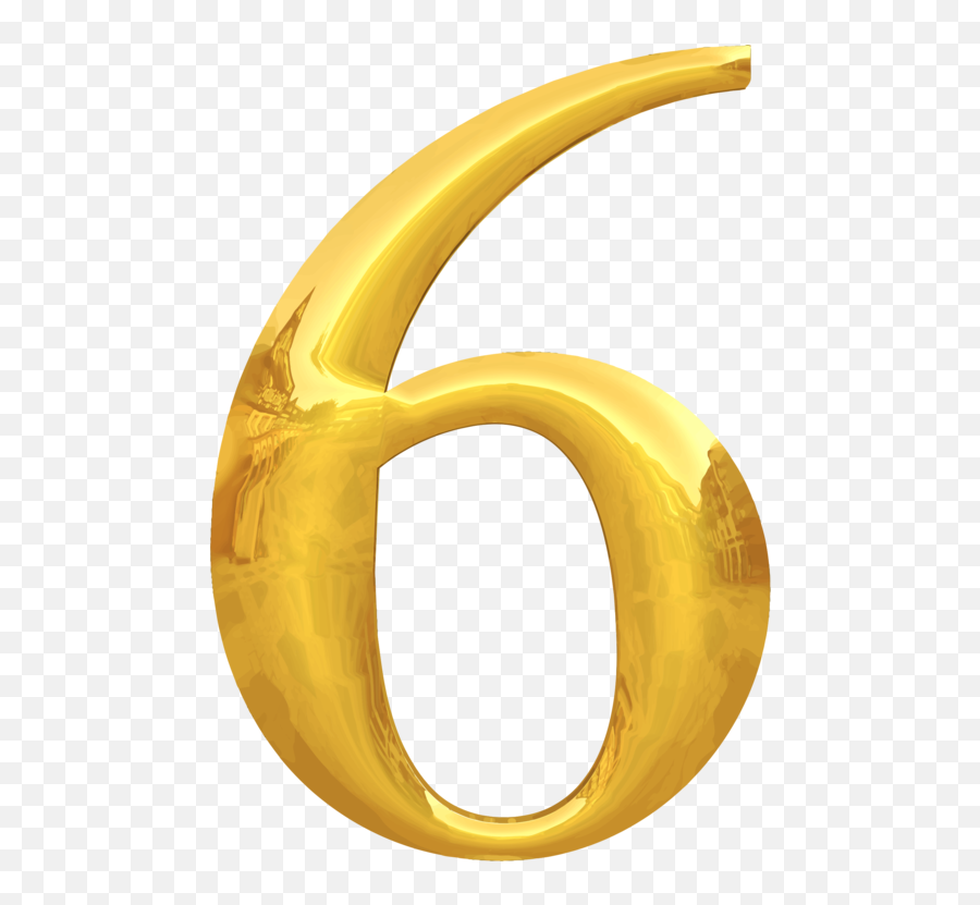 6 Gold Number Transparent Png Clipart - Gold Number 4 Vector,Number 6 Png