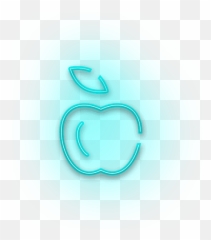Neon Blue Apple Icon - png