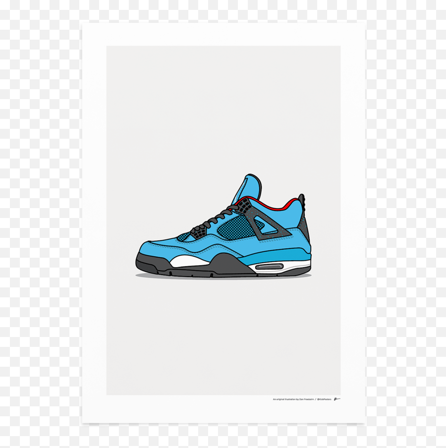 Jordan 4 X Travis Scott Cactus Jack In 2020 Sneakers - Travis Scott Jordan 4 Drawing Png,Travis Scott Png