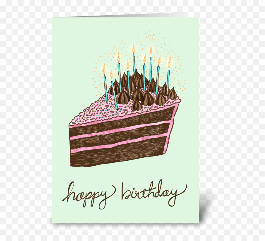 Happy Birthday Cake Slice - Birthday Card Cake Slice Png,Cake Slice Png