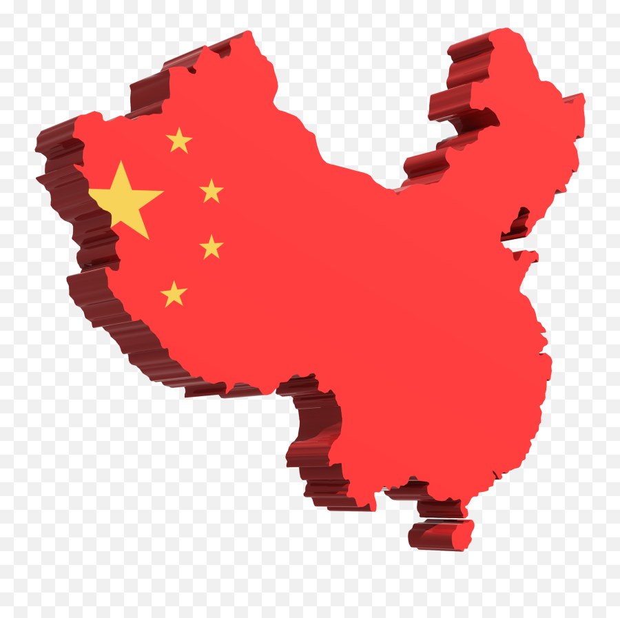 Map Of China Png Image - Chinese Map With Flag Background,Chinese Flag Png