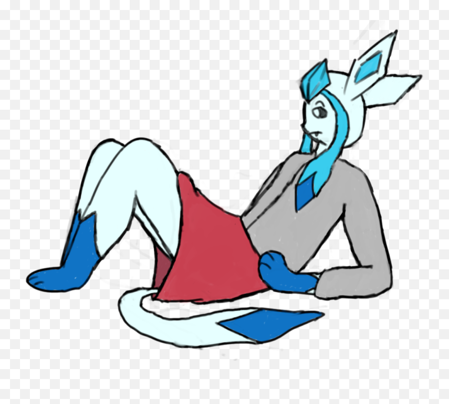 Anthro Glaceon Girl Laying Down - Portable Network Graphics Png,Glaceon Png