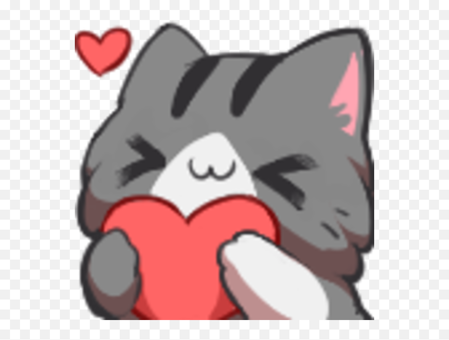 Neko Twitch Emotes Png Image - Cat With Heart Emote,Png Emotes