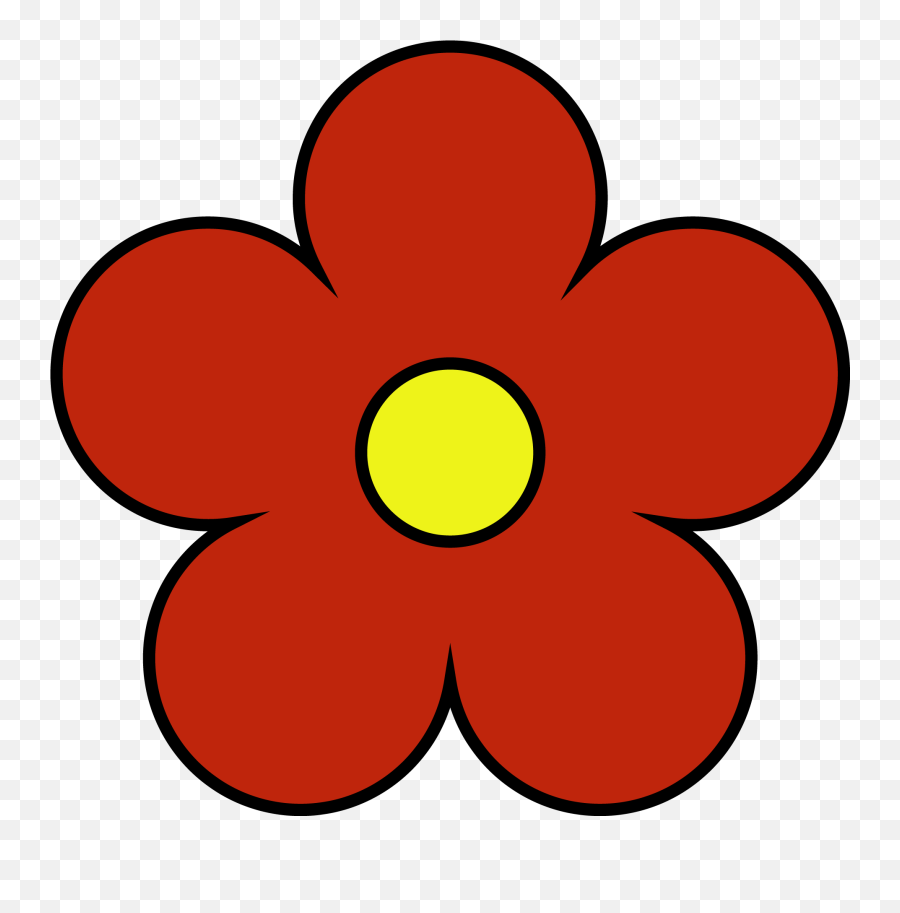 Outside Red Inside Yellow Flower Png - Cute Flower Clipart,Yellow Flower Png