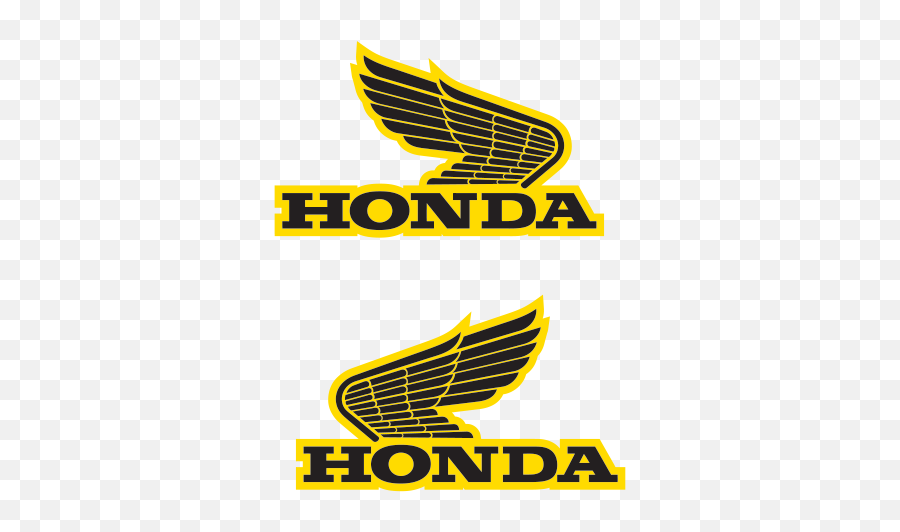 Printed Vinyl Pair Of Honda Wings Logo - Logo Honda Wing Yellow Png,Harley Davidson Wings Logo