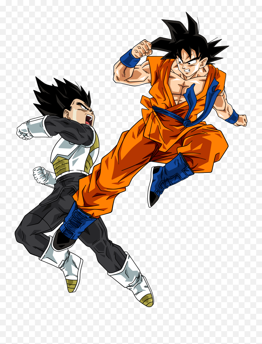 Goku And Vegeta Son Dragon Ball - Goku Vs Vegeta Png,Vegeta Transparent Background