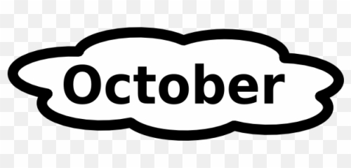 Calendar Clip Art Black And White - October Word Clipart Hd Png,October Png