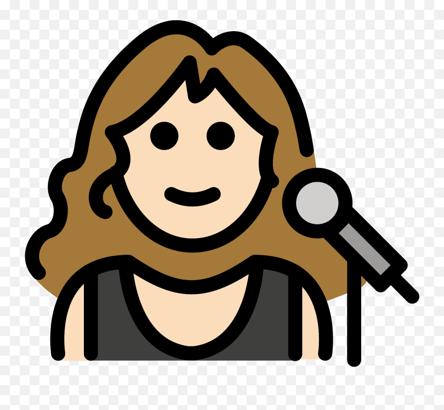 Download Woman Singer Emoji Clipart - Scalable Vector Emoji Mujer Cantando Png,School Emoji Png