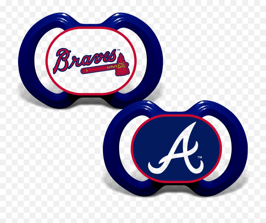 Atlanta Braves 2 Pack Pacifiers - New England Patriots Dummy Png,Atlanta Braves Logo Png