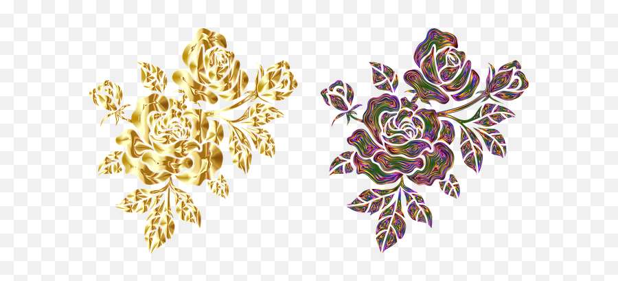 Free Photo Rose Plant Gold Flower Floral Decorative - Max Pixel Vector Png Motifs,Gold Flower Png