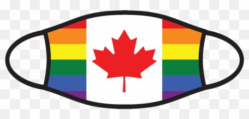 Rainbow Canada Flag Face Covering - png