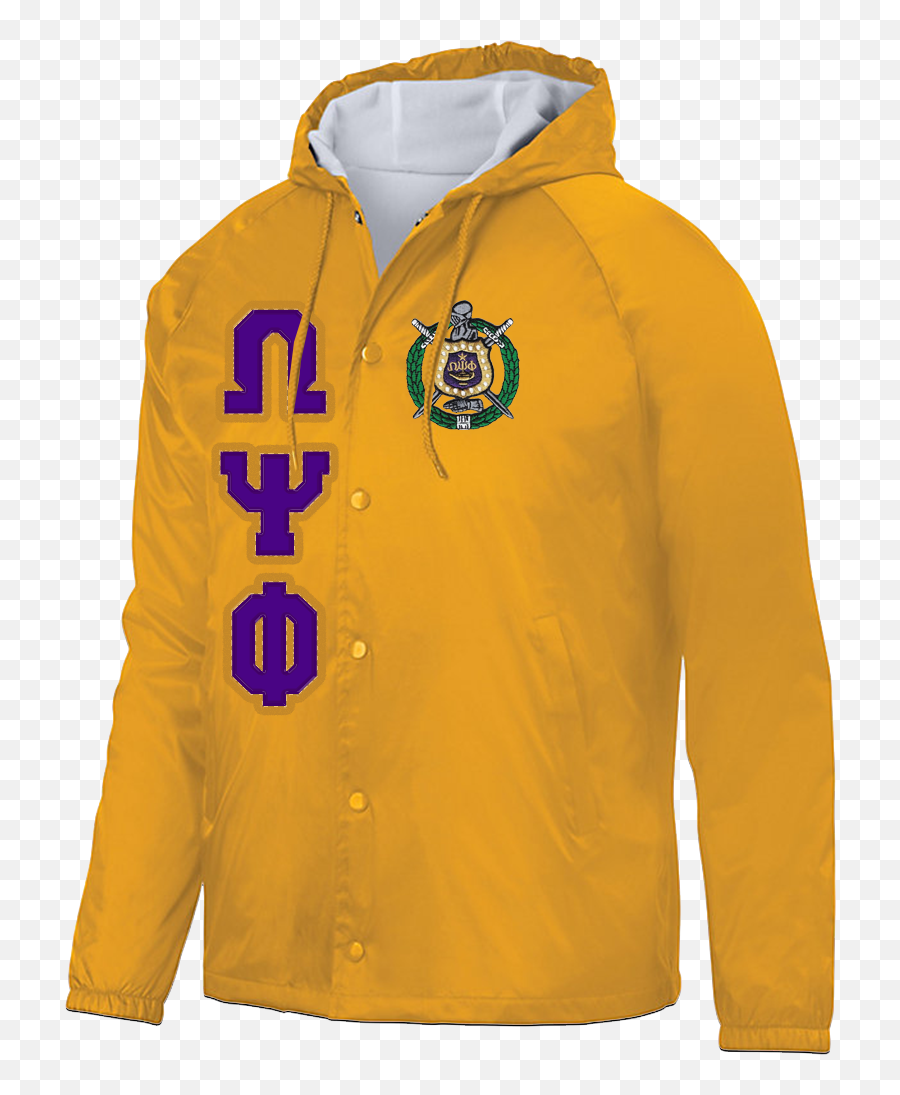 Download Omega Psi Phi Hooded Crossing Jacket - Letters Hoodie Png,Omega Psi Phi Png