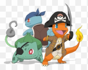 Pokemon - Pirate Bulbasaur Squirtle Charmander As png
