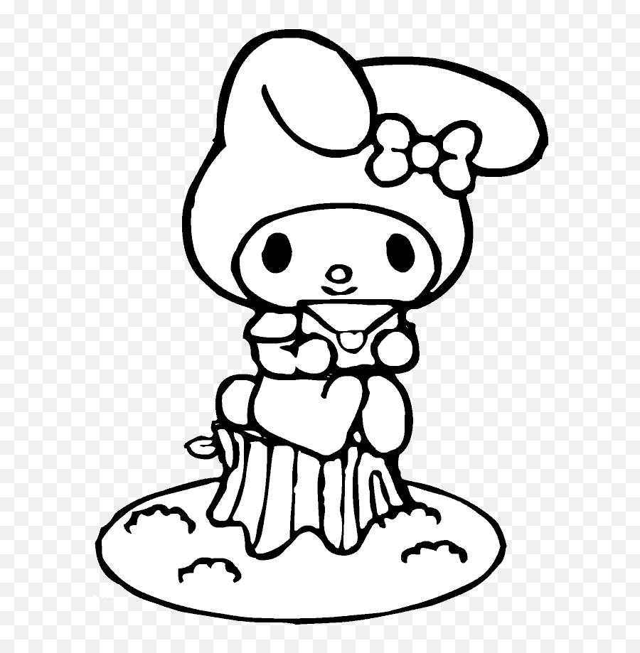 Free Kuromi Coloring Pages Download Clip Art - My Melody Sanrio Coloring Pages Png,Kuromi Transparent