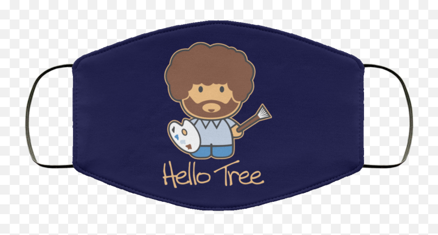 Hello Tree Bob Ross Face Mask - Punisher Thin Blue Line Face Mask Png,Bob Ross Transparent