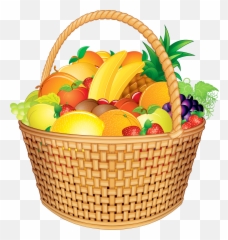 Fruit Clipart Bucket Transparent Free For - Fruits In The Basket Clip Art Png,Basket Png