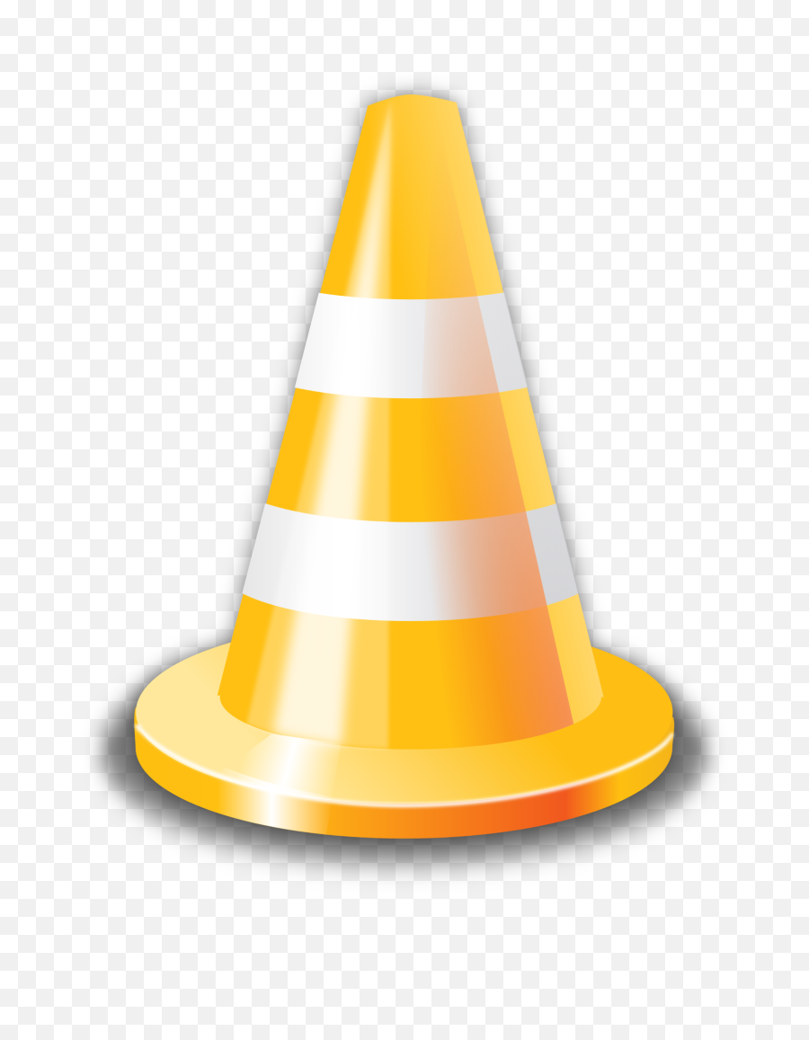 Road Cone With Orange And White Stripes - Yellow Cone Clipart Png,White Stripes Png