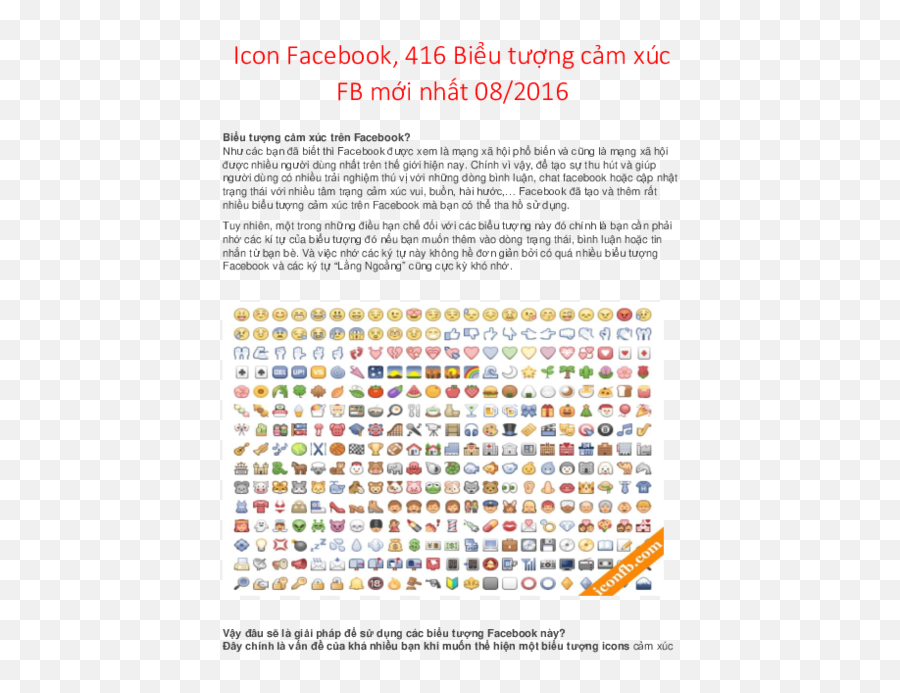 Pdf Icon Facebook 479 Bieu Tuong Cam Xuc Fb Moi Nhat 2016 - Dot Png,Các Icon Facebook