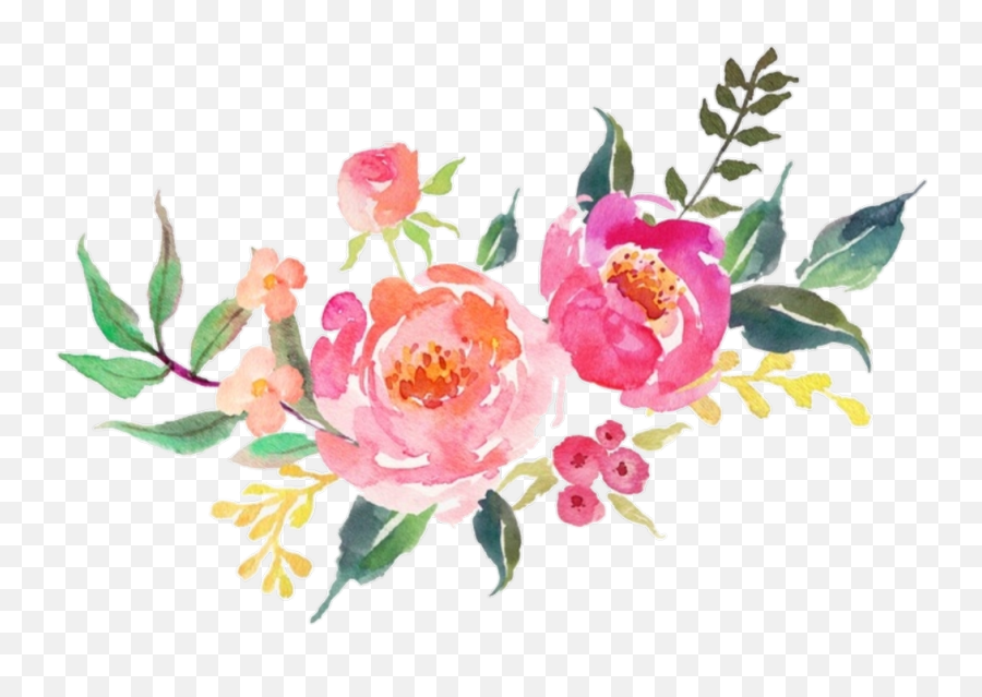 Download Flower Sticker - Watercolor Flowers Clipart Watercolor Flowers Transparent Background Png,Flower Clipart Transparent Background