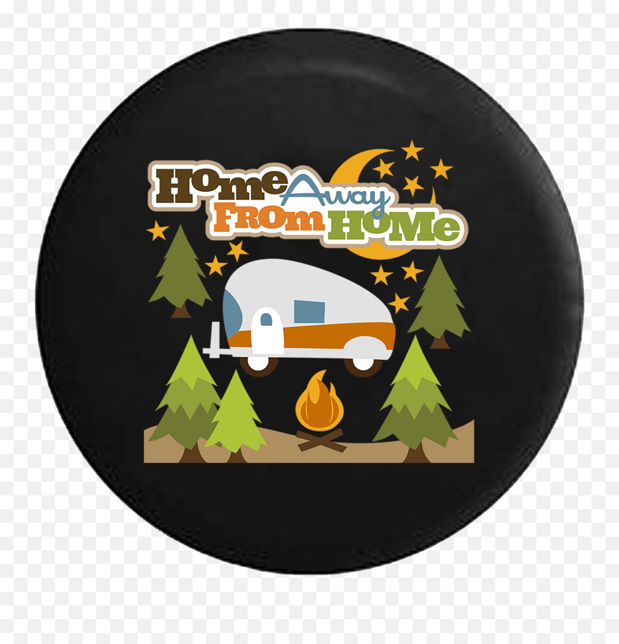 Download Home Away From Rv Trailer Campfire Camping - Travel Trailer Camper Spare Tire Cover Png,Homeaway Icon