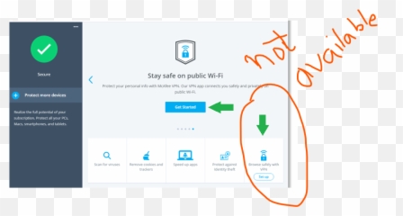 Mcafee Support Community - Mcafee Livesafe Subscription Vpn Option In Mcafee Png,Wireless Icon Disappeared Windows 10