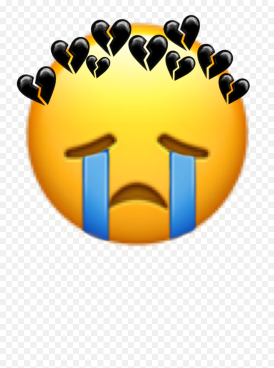 Emojisad Sad Cry Emojicry 317055822304211 By Chlyehradia17 - Black Broken Heart Emoji Crown Png,Yg Icon