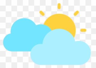 Clouds And Sun - Free weather icons Dot png