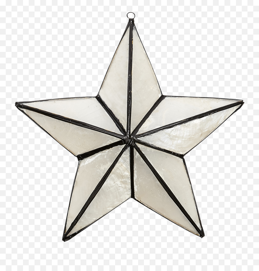 Capiz 3d Star In White U0026 Black Ornament 624 Png