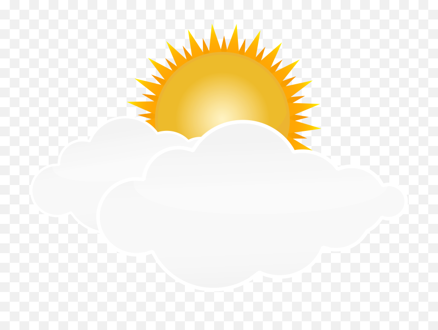 Sun With Clouds Png Transparent Clip Art Image And - Sun And Clouds Png,Cloud Emoji Png