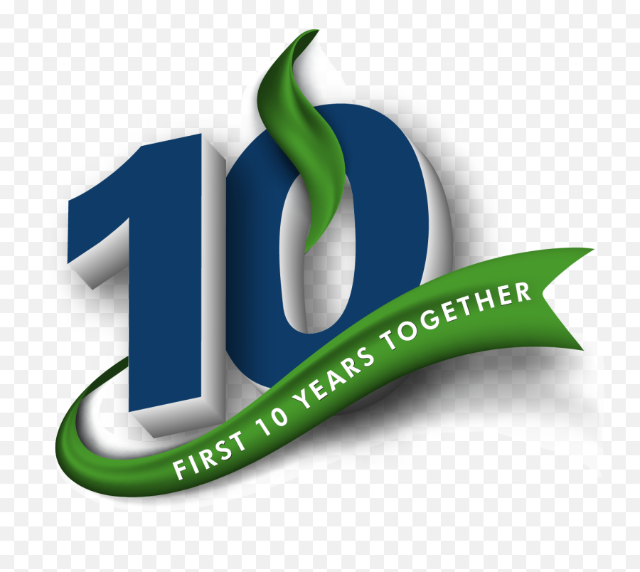 Golden 10 year anniversary celebration logo design