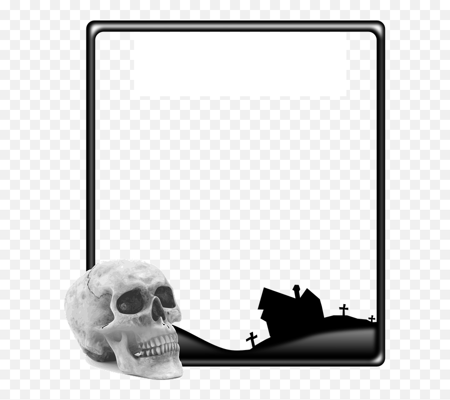 Skull Frame Halloween - Free Vector Graphic On Pixabay Human Skull Png,Graveyard Png