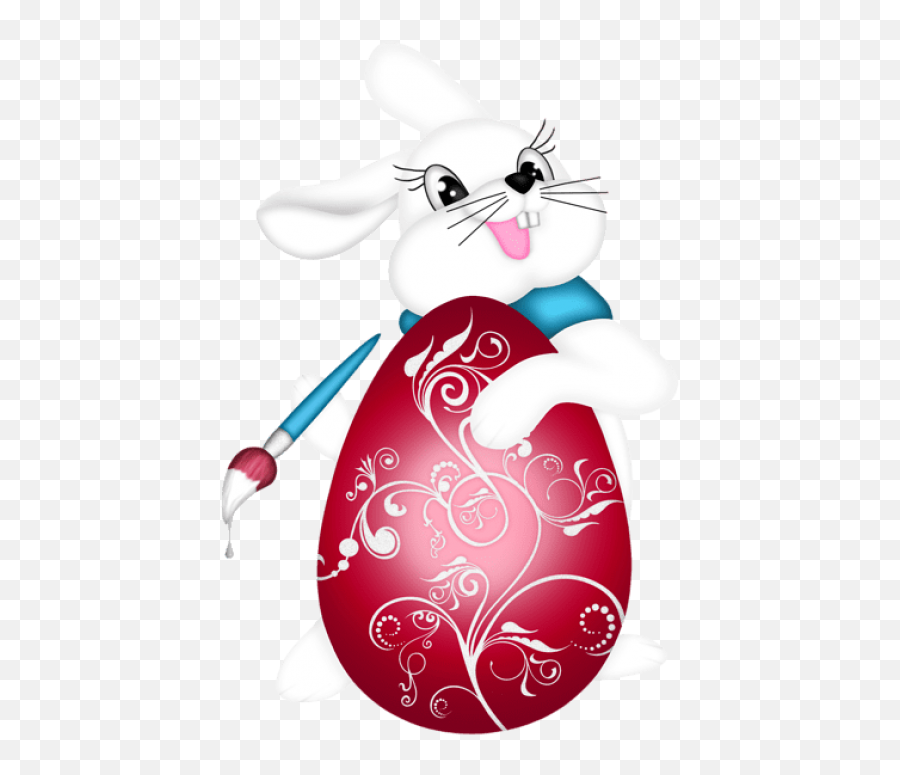 Easter Bunny And Red Eggpicture Clipart - Easter Bunny Red Eggs Png,Easter Bunny Transparent