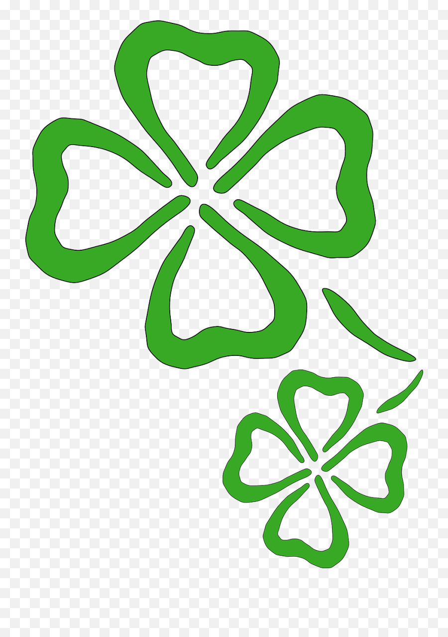 Four - Leaf Clover Green Luck Free Vector Graphic On Pixabay Two Four Leaf Clover Png,4 Leaf Clover Png