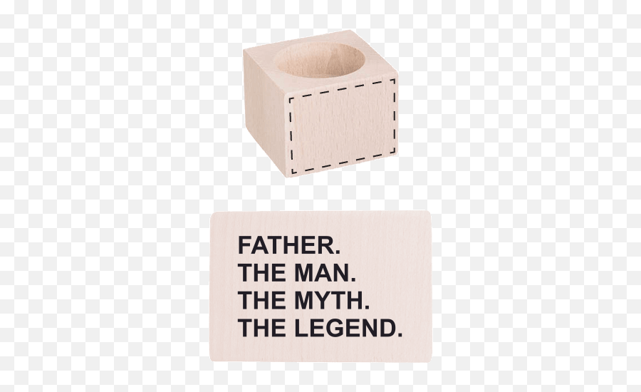 Wooden Candle Holder 1 Piece With Printing Father The Man - Richard Language College Png,Piece Of Wood Png