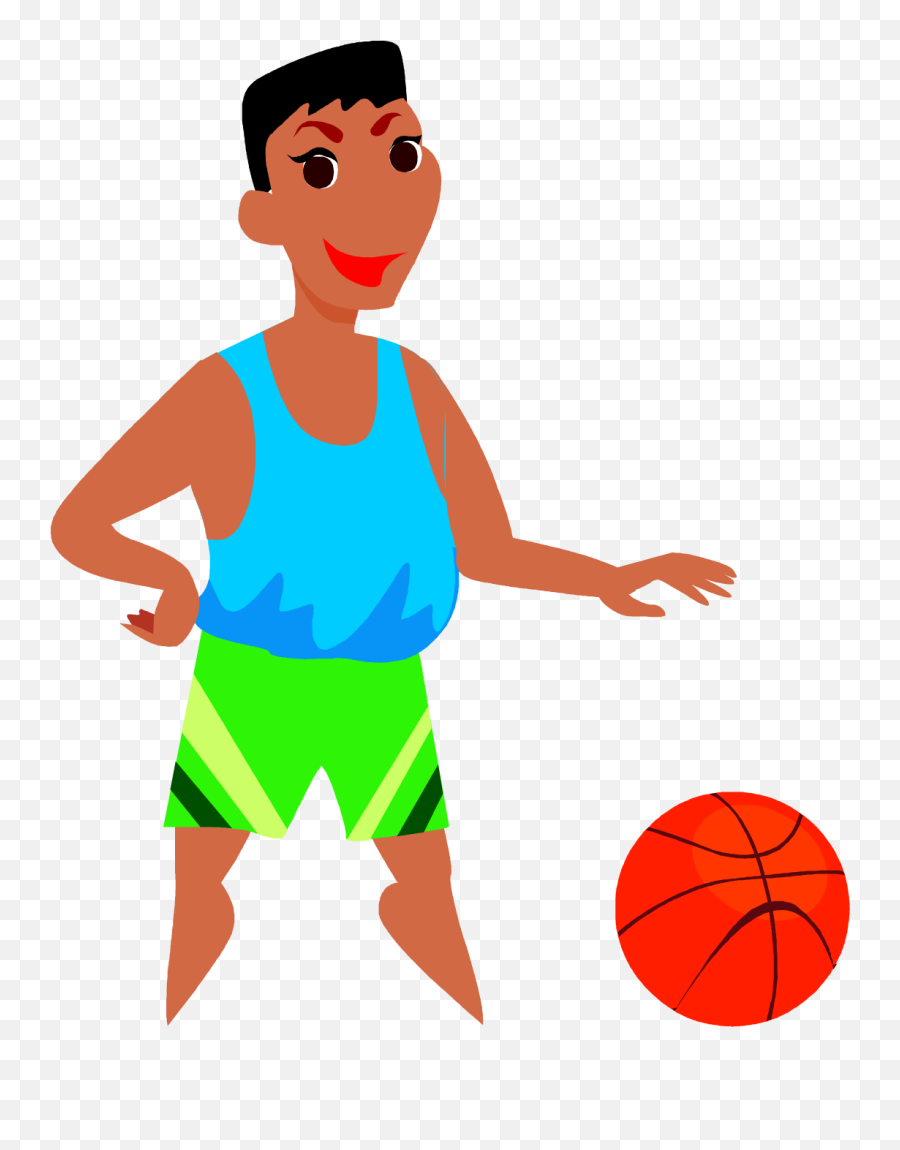 Free Cartoon Basketball Player Vector Clip Art - Cartoon Basketball Player Gif Png,Basketball Vector Png