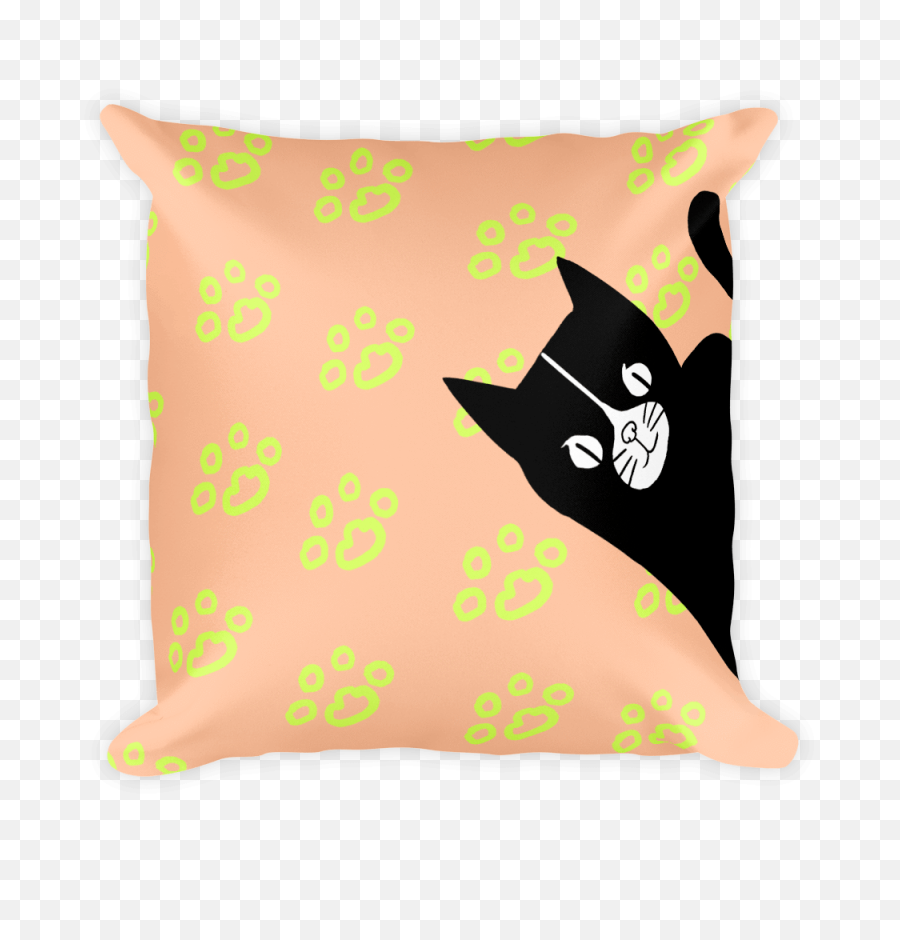 Evil Cat Paw Prints Lime Square Pillow - Fun Throw Pillow Transparent Background Png,Pillow Transparent Background
